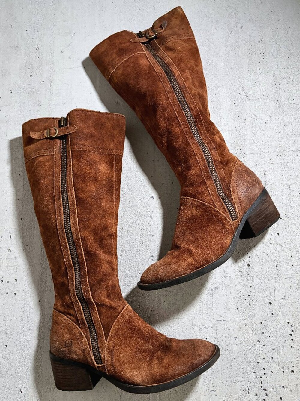 Born Brown Suede Knee High Western Boho Boots Women's 8.5
